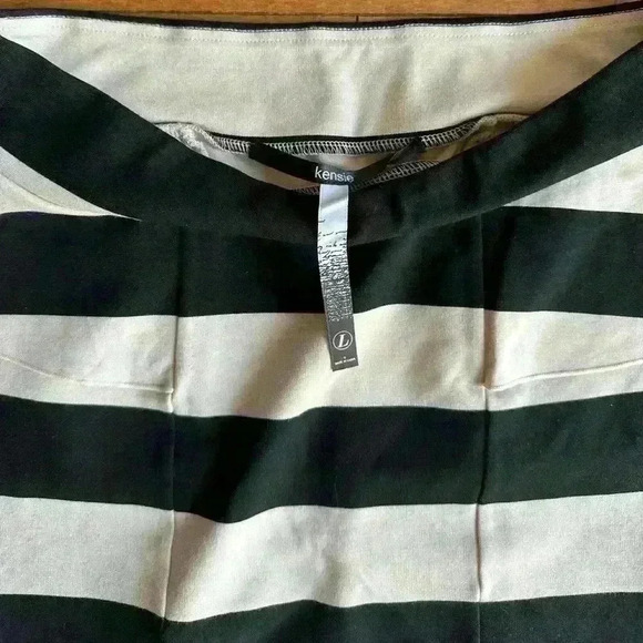 Kensie | Peplum mini striped black and tan skirt size large - Picture 3 of 3